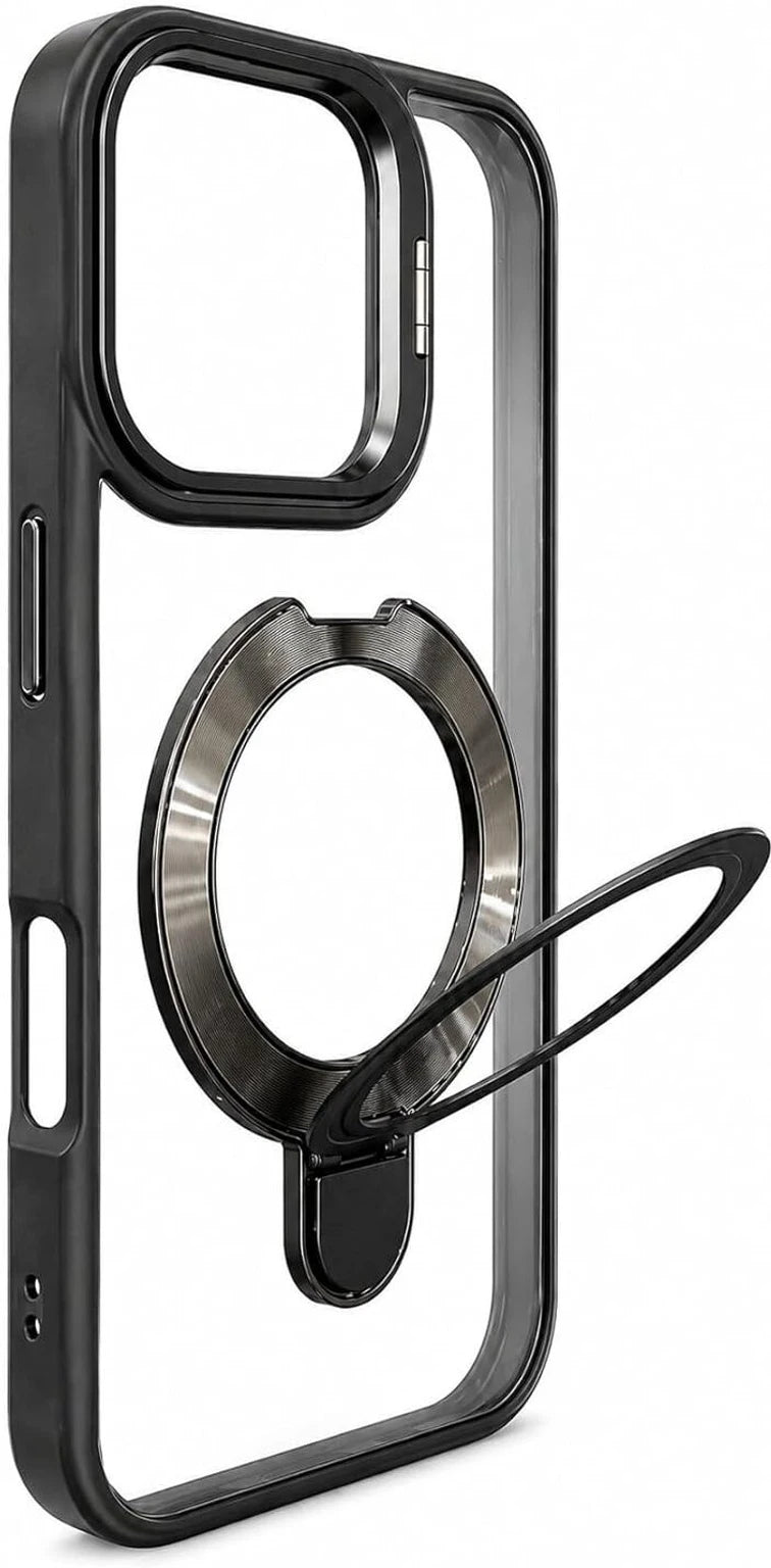 BEUONK Crystal Clear MagSafe Case with Ring Kickstand and Camera lens