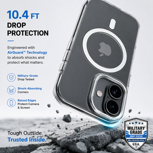 BEUONK Super Crystal™ Anti-Yellow Clear Case | Scratch-Resistant + MagSafe Compatible  Shorter, more premium option