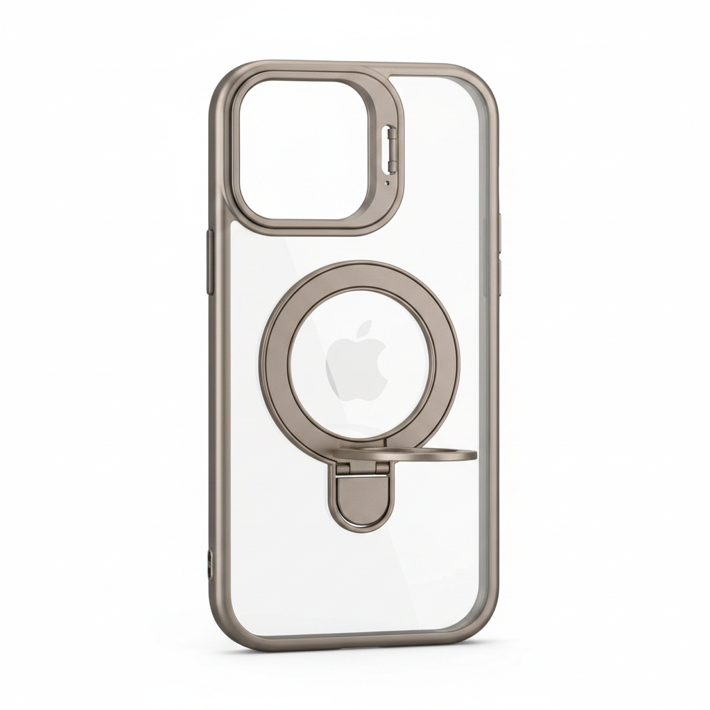 BEUONK Crystal Clear MagSafe Case with Ring Kickstand and Camera lens